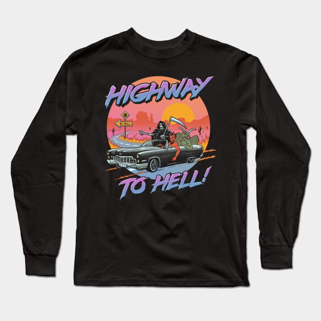 Highway to Hell Long Sleeve T-Shirt by Vincent Trinidad Art